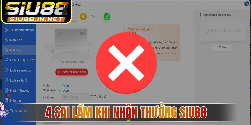 4 sai lầm khi nhận thưởng Siu88 4 sai lầm khi nhận thưởng Siu88